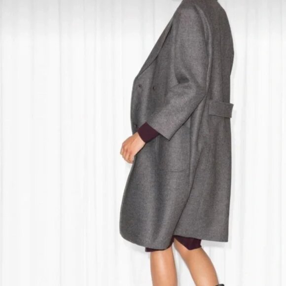& Other Stories Grey/Charcoal Wool Blend Coat Women’s Size 4 - Picture 1 of 9